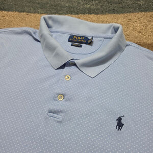 Polo Ralph Lauren Polo Shirt XXL Blue Micro Dot Classic Fit